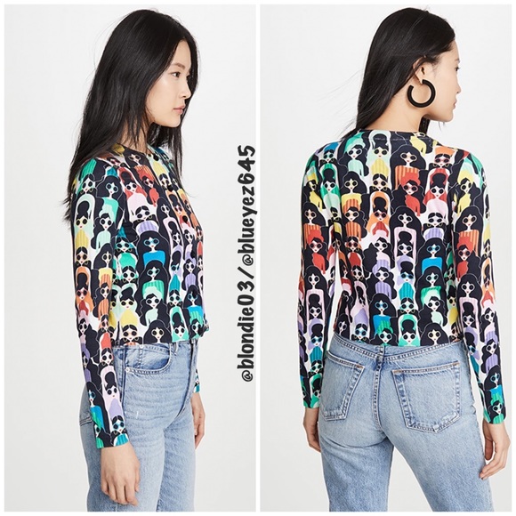 Alice Olivia Ruthy Printed Cardigan M 